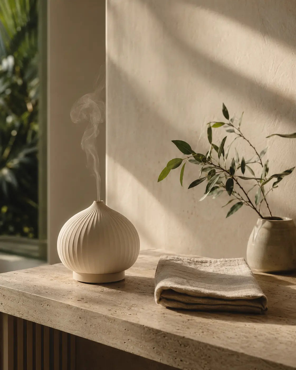SŌVA diffuser in a warm, calm home